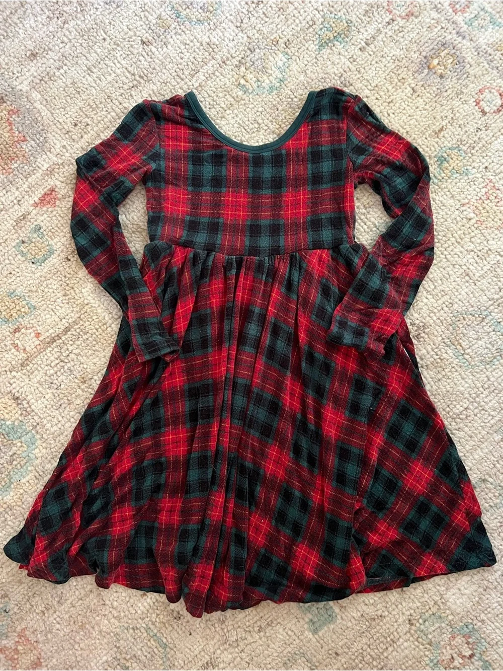 Little Sleepies Holiday Plaid Twirl Dress | Size 5 | Bamboo